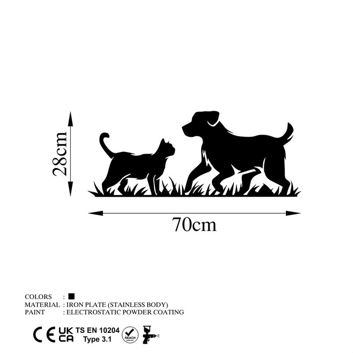 Wallity Best Friends Escultura de Pared de Metal Negra 27 x 70 cm Wallity Best Friends Escultura de Pared de Metal Negra 27 x 70 cm